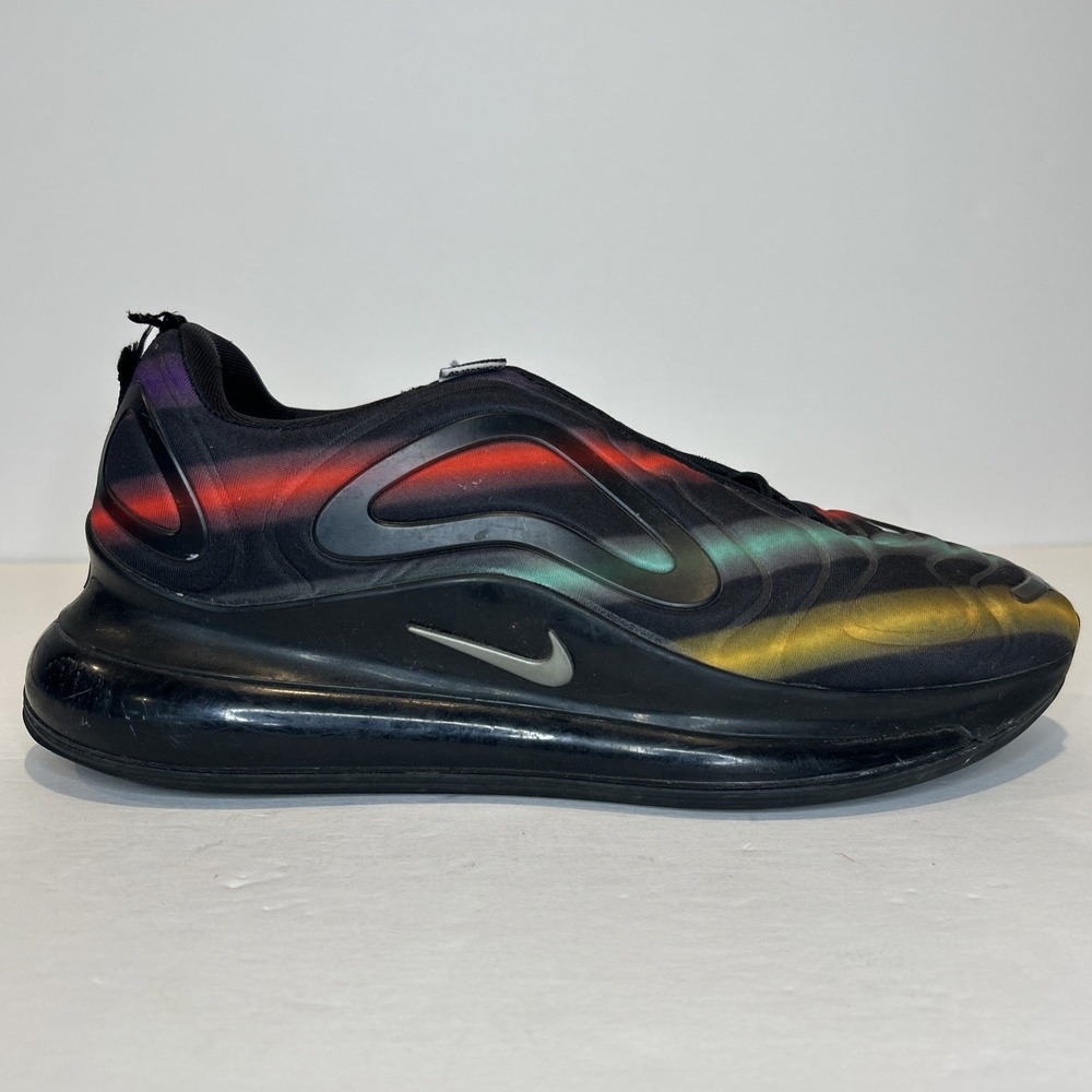 Nike Air Max 720 Men 9.5 Black Neon Streak Sneaker Comfort Sportswear AO2924-023